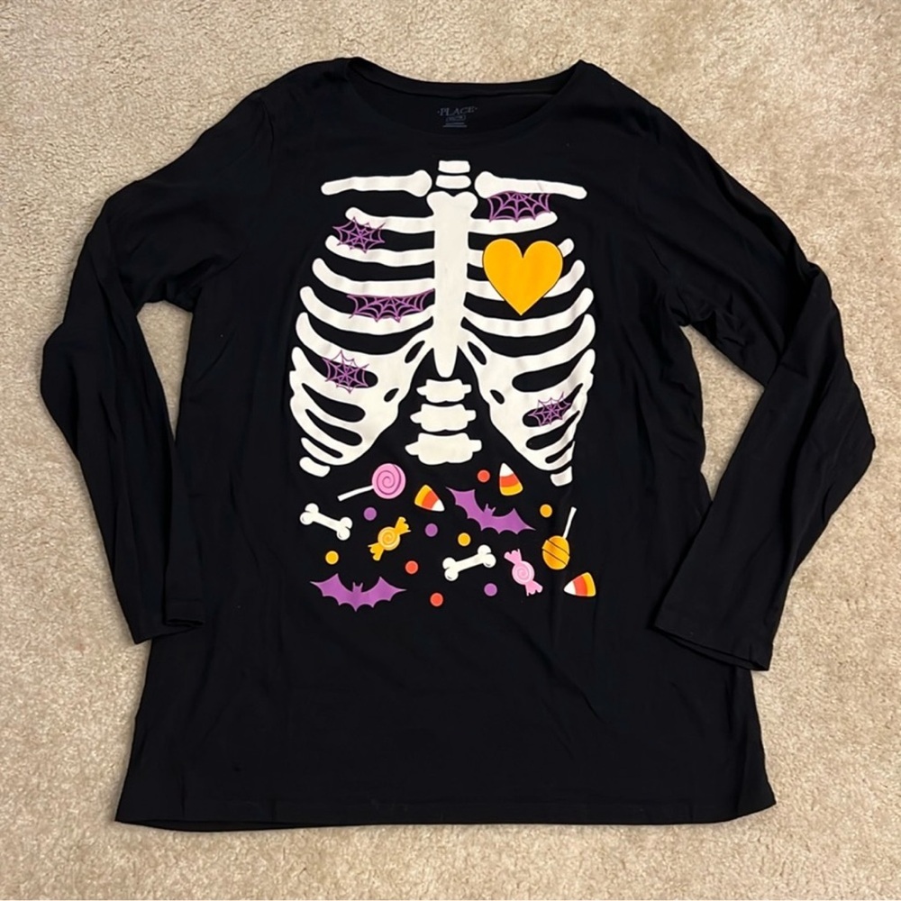 Place Glow Candy Skeleton Graphic Tee in Black EUC Size XXL